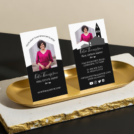 Modernes Zuhause Beruflich Real Anwesen Agent Foto Visitenkarte