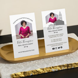 Modernes Zuhause Beruflich Real Anwesen Agent Foto Visitenkarte