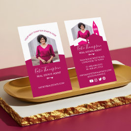 Modernes Zuhause Beruflich Real Anwesen Agent Foto Visitenkarte