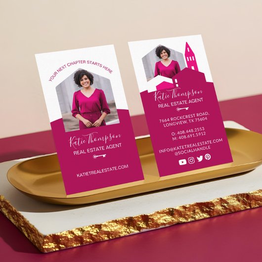 Modernes Zuhause Beruflich Real Anwesen Agent Foto Visitenkarte