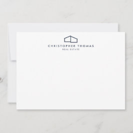 Modernes Zuhause-Logo in Navy Blue Flat Note Card Mitteilungskarte