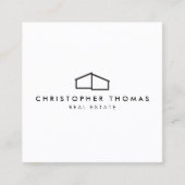 Modernes Zuhause-Logo in Schwarz für Real Anwesen, Quadratische Visitenkarte (Vorderseite)