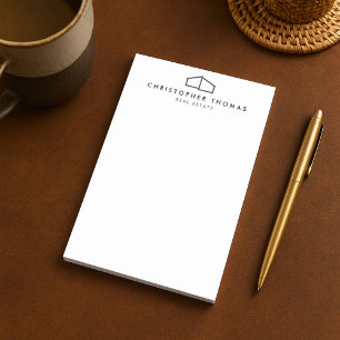 Modernes Zuhause-Logo Navy Blue Real Anwesen, Real Post-it Klebezettel