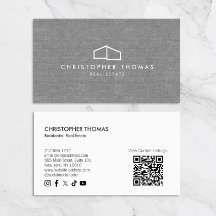 Modernes Zuhause-Logo Real Anwesen Grau Linen QR-C