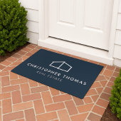 Modernes Zuhause-Logo Real Anwesen Navy Blue Fußmatte