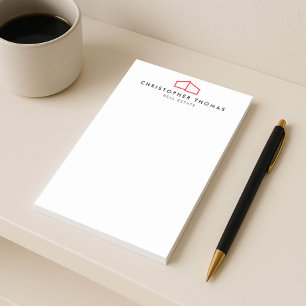 Modernes Zuhause-Logo Rot/Schwarz-Real-Anwesen, Re Post-it Klebezettel