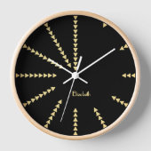 Modernes Zuhause-Office-Dekor mit schwarzem Gold-N Uhr (Vorderseite)