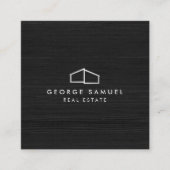 Modernes Zuhause Real Anwesen Logo Dunkles Holz Quadratische Visitenkarte (Vorderseite)