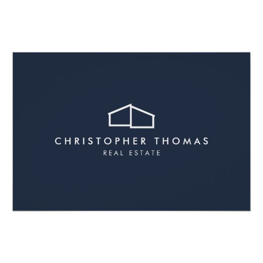 Modernes Zuhause Realtor Navy Blue Logo Download Poster (Vorderseite)