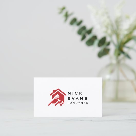 Modernes Zuhause-Reparaturlogo Visitenkarte (Stehend Vorderseite)