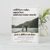 Modernes Zurückgestellt Ändern Sie das Foto Datum Save The Date (Stehend Vorderseite)