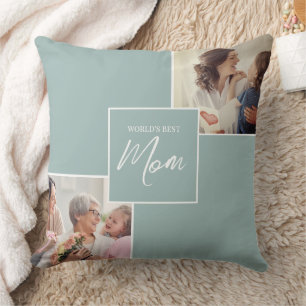 Modernes Zwei-Foto-Kissen mit der besten Mama der  Kissen