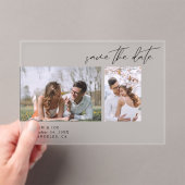 Modernes Zwei-Foto-Save the Date Acryleinladungen (Insitu (Handheld))