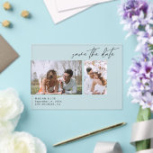 Modernes Zwei-Foto-Save the Date Acryleinladungen (In Situ (Hochzeit))