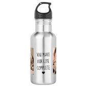 Modernes Zwei-Foto | Sie machen unser Leben zu ein Edelstahlflasche (Vorderseite)