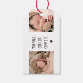 Modernes Zwei-Foto | Sie machen unser Leben zu ein Geschenkanhänger (Vorderseite)