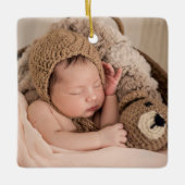 Modernes Zwei-Foto | Sie machen unser Leben zu ein Keramikornament (Vorderseite)