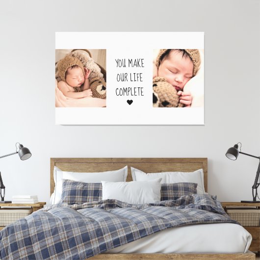 Modernes Zwei-Foto | Sie machen unser Leben zu ein Leinwanddruck (Insitu (Schlafzimmer))