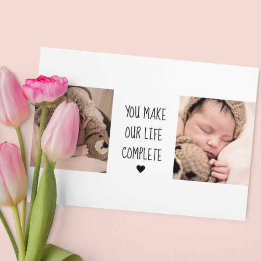 Modernes Zwei-Foto | Sie machen unser Leben zu ein Magnetkarte