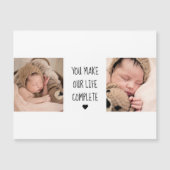 Modernes Zwei-Foto | Sie machen unser Leben zu ein Magnetkarte (Vorderseite)
