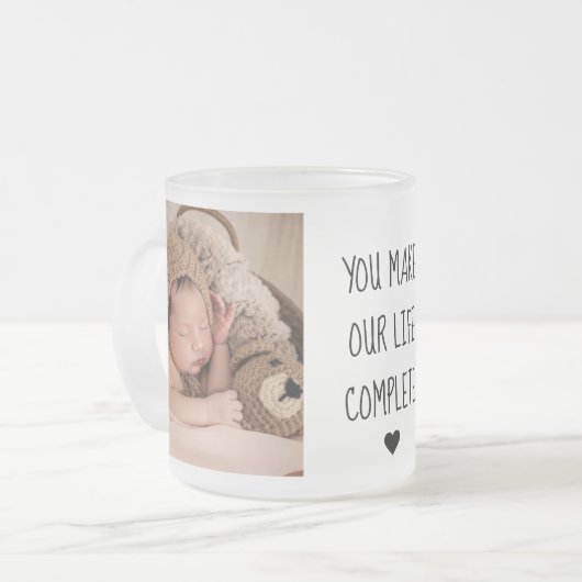 Modernes Zwei-Foto | Sie machen unser Leben zu ein Mattglastasse (Vorderseite Links)