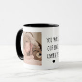 Modernes Zwei-Foto | Sie machen unser Leben zu ein Tasse (Vorderseite Links)