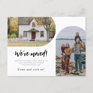 Modernes zweiartiges Script-Foto Ankündigungspostkarte