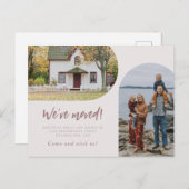 Modernes zweiartiges Script-Foto Wir haben Pastel Ankündigungspostkarte (Vorne/Hinten)