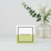 Modernes, zweifarbiges Blockklinkengrün Quadratische Visitenkarte (Stehend Vorderseite)