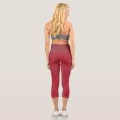 Modernes, zweifarbiges Muster mit Name und Firma Capri Leggings (Rückseite)