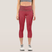 Modernes, zweifarbiges Muster mit Name und Firma Capri Leggings (Vorderseite)