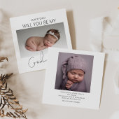 Modernes zweiseitiges Foto-Godmatervorschlag Einladung