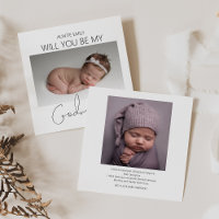 Modernes zweiseitiges Foto-Godmatervorschlag