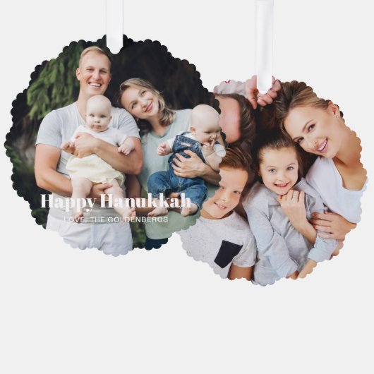 Modernes zweiseitiges Foto mit doppelseitigem Sond Ornament Karte (Vorderseite/Rückseite)