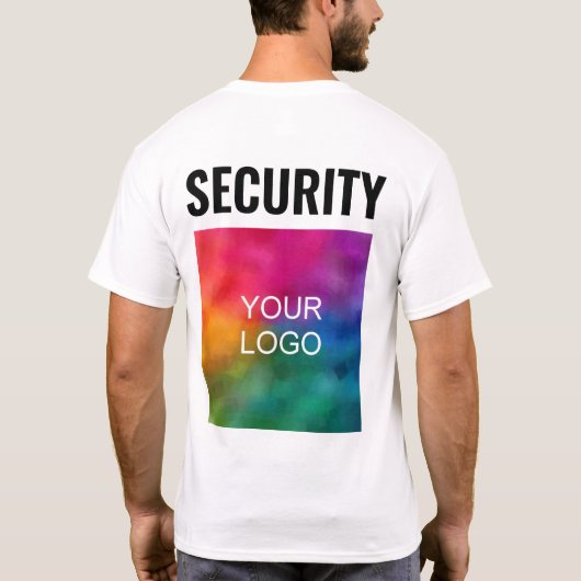 Modernes zweiseitiges Template Mens Security Perso T-Shirt (Rückseite)