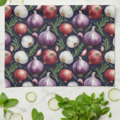 Modernes Zwiebelmuster schwarz Geschirrtuch (Gefaltet)