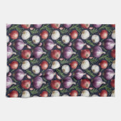 Modernes Zwiebelmuster schwarz Geschirrtuch (Horizontal)