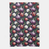 Modernes Zwiebelmuster schwarz Geschirrtuch (Vertikal)