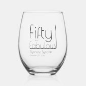 ModernFifty and Fabulous Bold 50th Birthday Party Weinglas Ohne Stiel (Vorderseite)