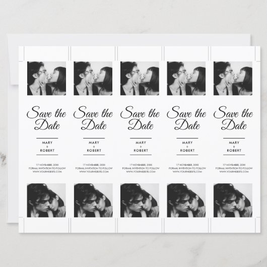 ModernFotostand 2x7" Save the Date Hochzeitstreich (Rückseite)