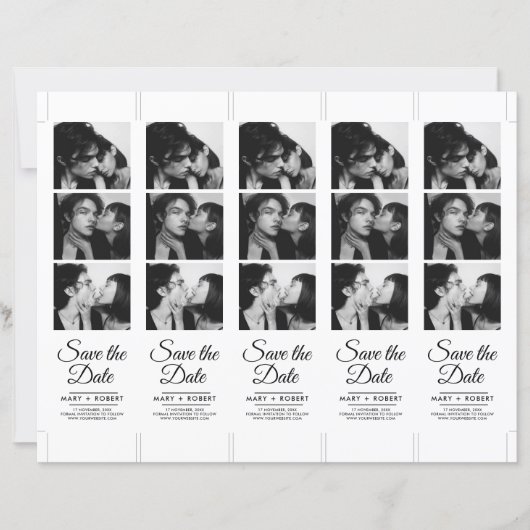 ModernFotostand 2x7" Save the Date Hochzeitstreich (Vorderseite)