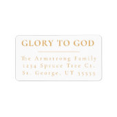 ModernGold Religious Christmas Return Address Adressaufkleber (Vorne)