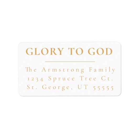 ModernGold Religious Christmas Return Address Adressaufkleber (Vorne)