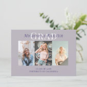    ModernGraduation Party Foto Collage Einladung (Stehend Vorderseite)