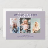    ModernGraduation Party Foto Collage Einladung (Vorne/Hinten)