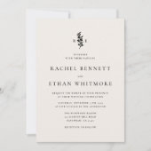 modernI vory Botanical Monogram Wedding Invitation Ankündigung (Vorderseite)