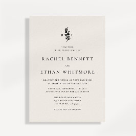 modernI vory Botanical Monogram Wedding Invitation Ankündigung