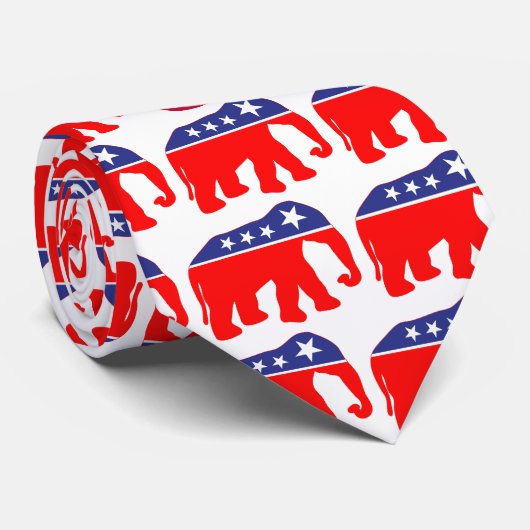 Modernised GOP Elephant & Tee Party Krawatte (Gerollt)