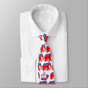 Modernisierter GOP-Elefant u. Tee-Party Krawatte