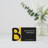Modernismus B Bold B Cool Golden Black Monogramm Visitenkarte (Stehend Vorderseite)